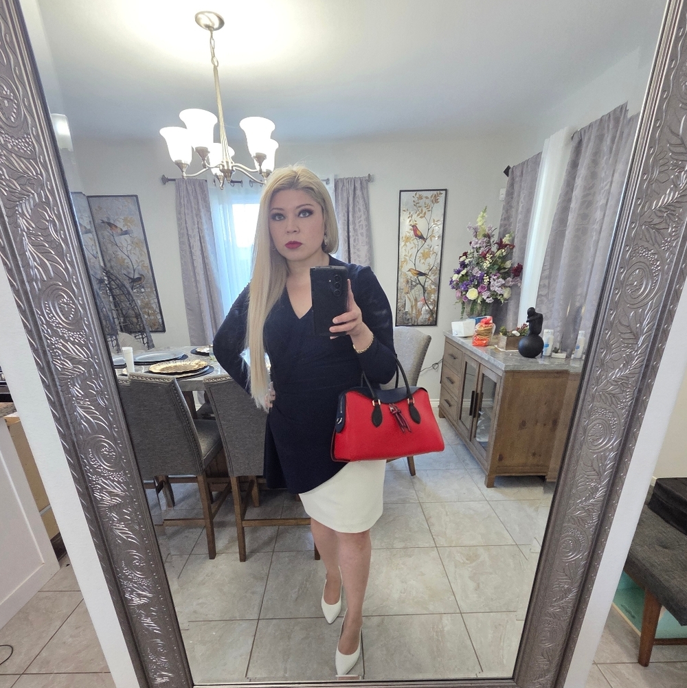 Louis Vuitton Red and Pink Satchel with Black Accents